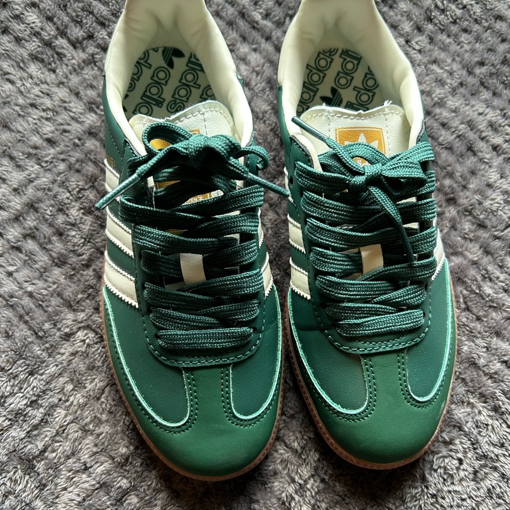 Adidas Samba  Forest Green Sneakers with White Accents